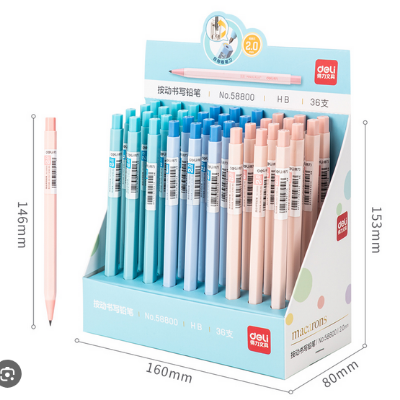 Picture of Deli 58800 Mechanical Pencil 2.0mm Lead HB 2B Sketch Writing Automatic Pencil Refills for Kids Stationery with Sharpener Pencil Deli Mechanical Pencil 2.0mm Lead HB 2B Sketch Writing Automatic Pencil Refills