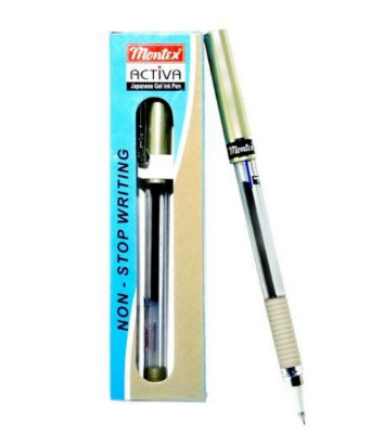 Picture of Montex 0.7mm Fine Tip Activa Black Ink Ballpoint Pens Acupressure Grip Non-Stop Write