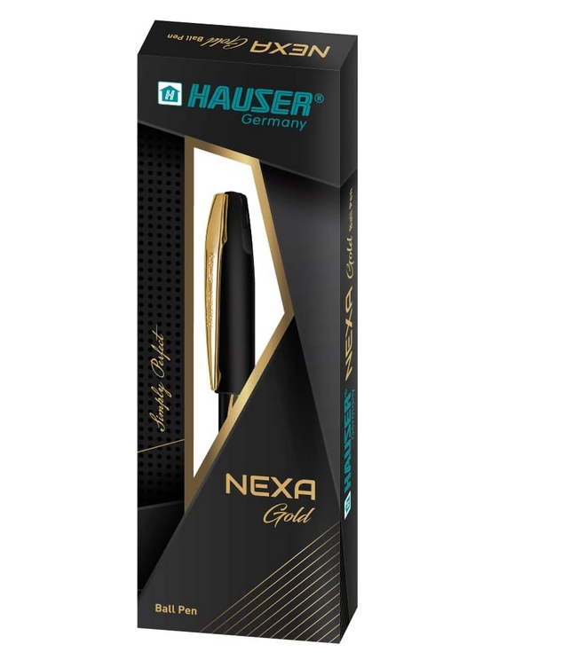 Picture of Hauser Nexa Gold Ball Pen Box Pack | Stylish Design With Comfortable Grip (10 PCS PACK / 1 PCS)