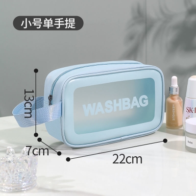 Picture of Handy Size Transparent Portable Wash Bag Travel Transparent Toiletry Waterproof Zipper Wash Bag Portable Organizer Case Carry Pouch(20x11x7.5cm)