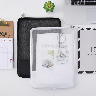 Picture of Document Mesh Bag A4 File Storage Bag Zipper Pouch Stationery Case Storage File Folders for School Office Supplies Students Travel Storage Bags
