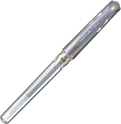 Picture of Uni-ball Signo Broad UM-153 Gel Pen 1.0 mm Japan White Gold and Silver