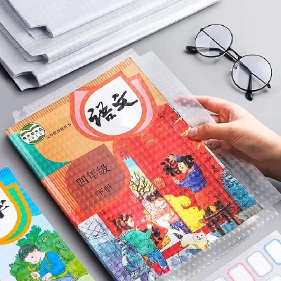 Picture of 10 Pcs Self Adhesive Book Covering with Diamond Pattern Waterproof Plastic Clear Book Covers for Textbooks Hardcover Protective Thick Sticky Transparent Cover for Students School Office