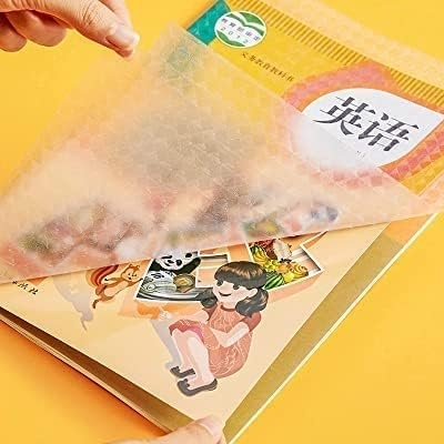 Picture of 10 Pcs Self Adhesive Book Covering with Diamond Pattern Waterproof Plastic Clear Book Covers for Textbooks Hardcover Protective Thick Sticky Transparent Cover for Students School Office