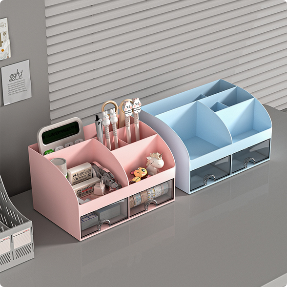 Picture of Storage Box Student Simple Transparent Drawer Desk Storage Cabinet Stationery Desktop Sundries Hair Accessories Finishing Storage Rack