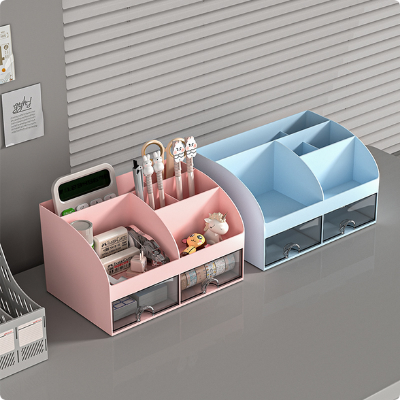 Picture of Storage Box Student Simple Transparent Drawer Desk Storage Cabinet Stationery Desktop Sundries Hair Accessories Finishing Storage Rack