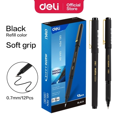 Picture of Deli EG84-BK Gel Pen Black ink -12 pcs and 1 Pcs