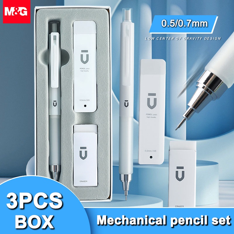 Picture of M&G Mechanical pencil Automatic Pencil Set Low Center Of Gravity Active Pencil HB Active Pencil Set Rubber Office Supplies