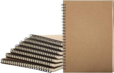 Picture of Papertree Spiral Sketch Notebook Black Cover White Blank Paper Wirebound