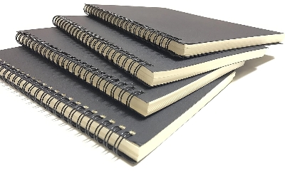 Picture of Papertree Spiral Sketch Notebook Black Cover White Blank Paper Wirebound