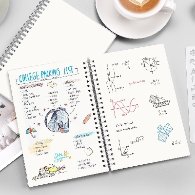 Picture of Papertree Spiral Sketch Notebook Black Cover White Blank Paper Wirebound