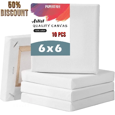 Picture of Papertree Premium Canvas 6X6 Inch Combo of 10 Pcs