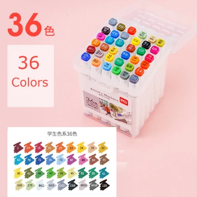 Picture of Deli Dual Tip Multi Sketch marker 12/24/36/48/60 Color