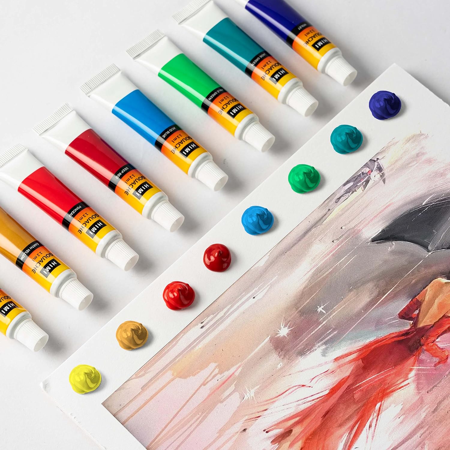 Picture of HIMI MiYA Gouache Paint Tubes Set 12ml Tube (12ps, 18ps, 24ps, 36ps)