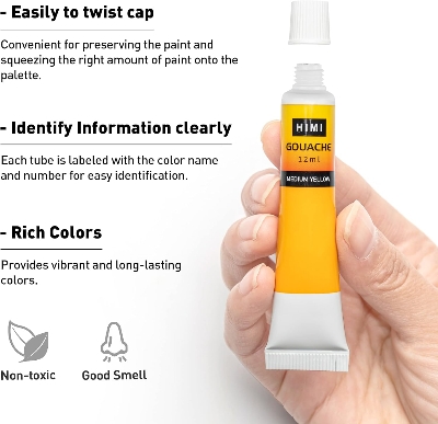 Picture of HIMI MiYA Gouache Paint Tubes Set 12ml Tube (12ps, 18ps, 24ps, 36ps)