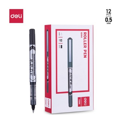Picture of Deli EQ20020 Think Roller Pen Black | Pack of 12 Pcs | 01 Pcs