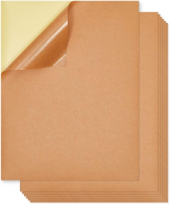 Picture of Brown Color Sticker Kraft Paper Sticker, A4 Size Printable Brown Labels | Great for arts and crafts, scrapbooking, business use, and artistic applications