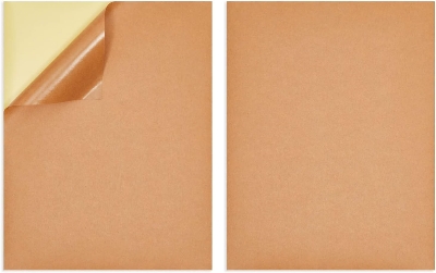 Picture of Brown Color Sticker Kraft Paper Sticker, A4 Size Printable Brown Labels | Great for arts and crafts, scrapbooking, business use, and artistic applications