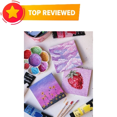 Picture of Papertree White Canvas Art card | Watercolor & Acrylic Paper 4x4 inch / 7X4.5 iNCH | Pack of 10 Pcs