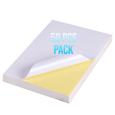 Picture of Premium Quality Matt Sticker Paper | A4 Size Matt Sticker | Pack of 50 pcs & 100Pcs