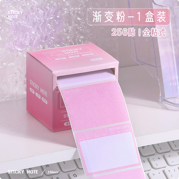 Picture of Sticky Notes Elegant Pull-Out Box High-Quality Roll Sticky Notes Student Message Memo Label Colorful Memo Pad