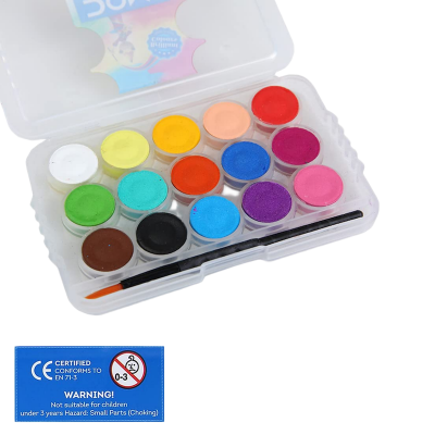Picture of Doms Non-Toxic 15mm Water Colour Cake Set with Paint Brush and Plastic Case