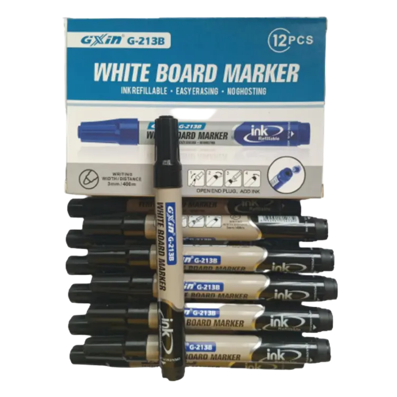 Picture of GXin Black Refillable Whiteboard Marker - 1Pc,3pcs - G-213B