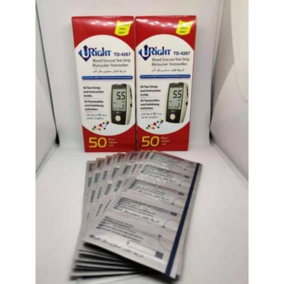 Picture of URight Blood Glucose Test Strips Foil Pack TD-4267 25 & 50 pcs Foil Pack