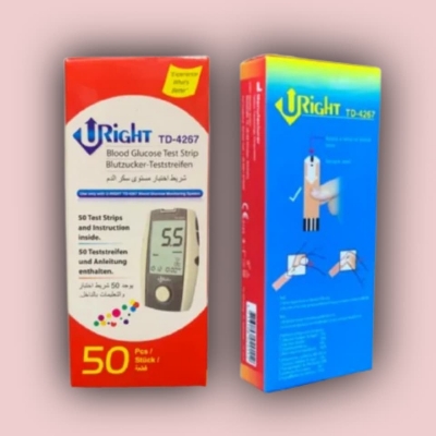 Picture of URight Blood Glucose Test Strips Foil Pack TD-4267 25 & 50 pcs Foil Pack