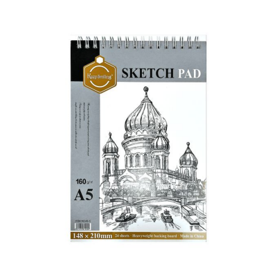 Picture of Keep Smiling Bloc Papier Dessin et Sketching Spiral - Sketch Pad A5 160 g/m² - 24 Feuilles