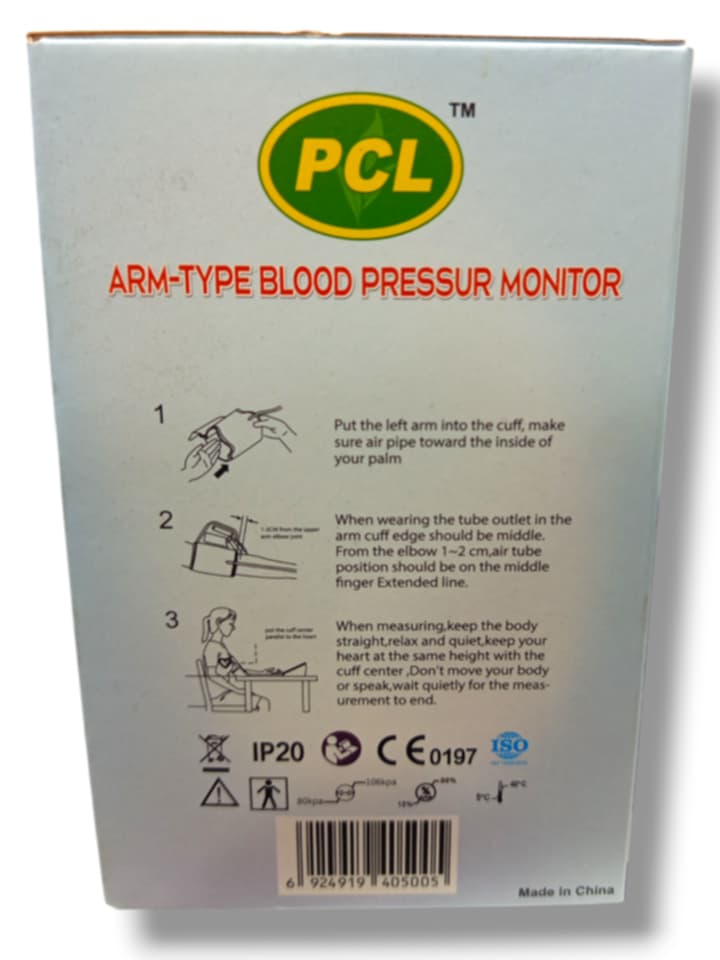 PCL Arm-type Blood Pressure Monitor Model: JN-163D