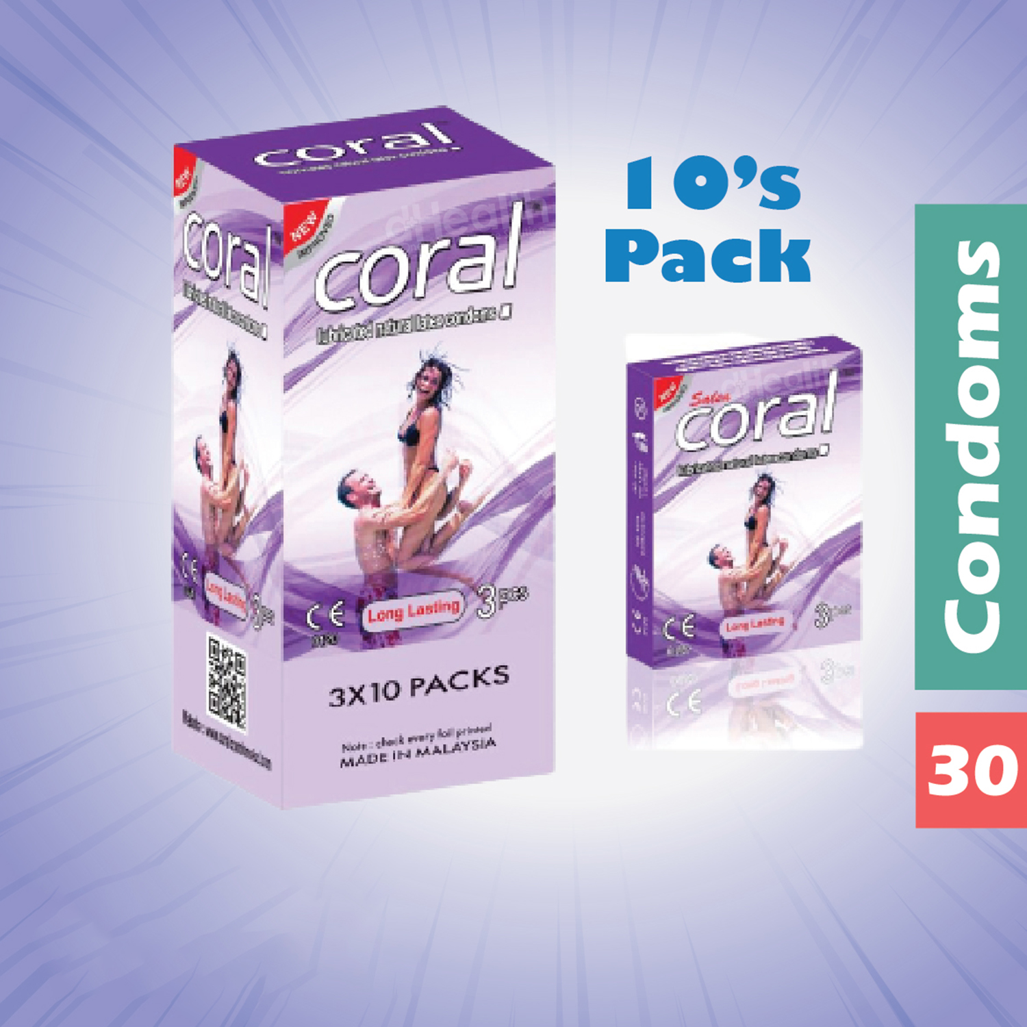 Picture of Coral Long Lasting Full Box / 10's Pack (30 Pcs)