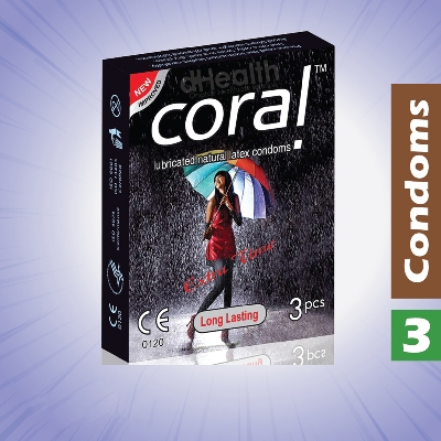 Picture of Coral Extra Time / Long Lasting Condom, Single Pack, 3 Pcs
