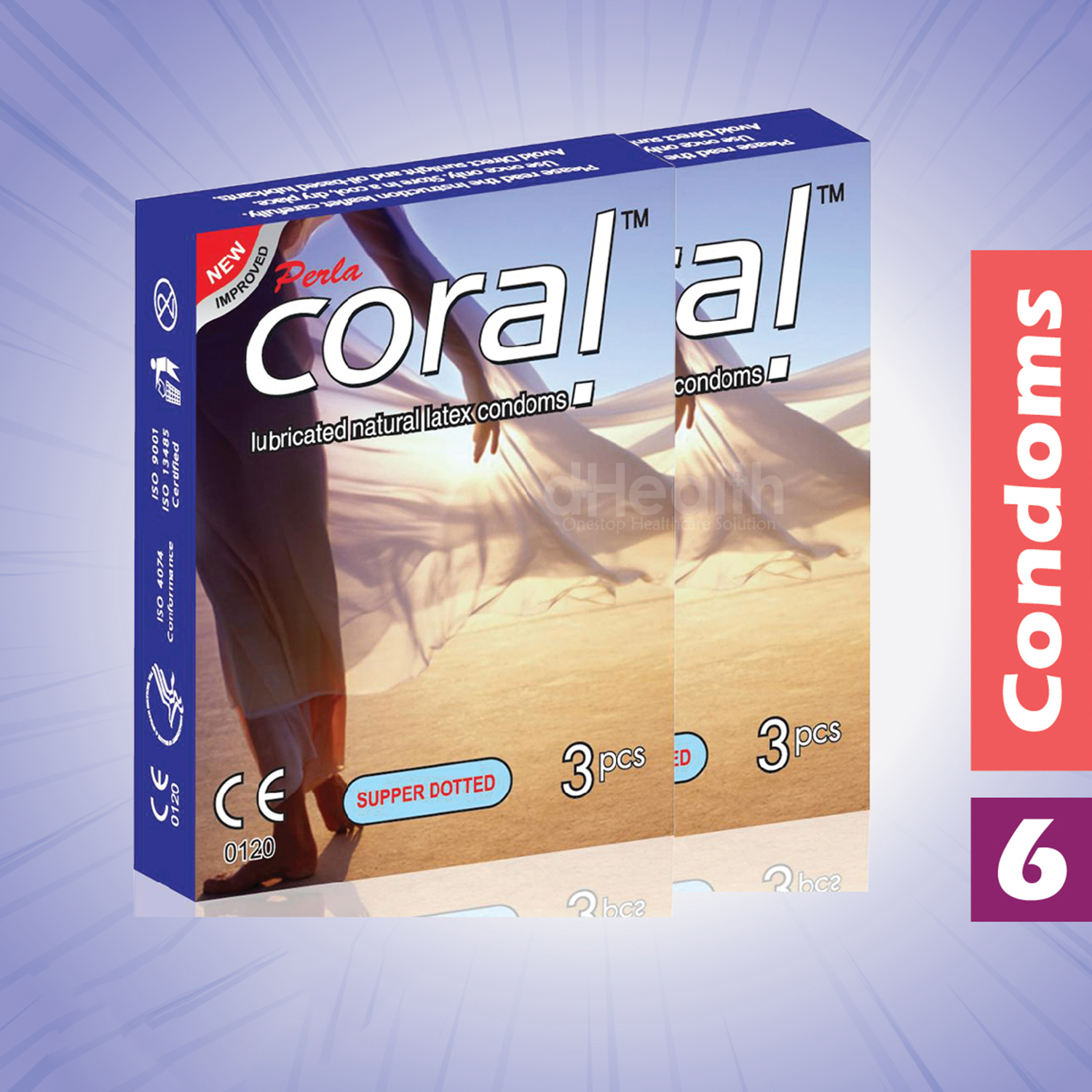 Picture of Coral Supper Dotted 2's Combo Pack, 6 Pcs