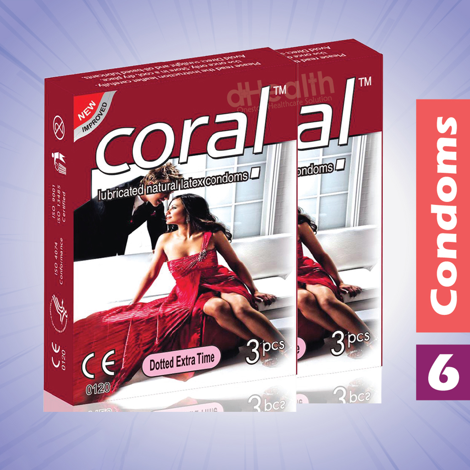 Picture of Coral Dotted Extra Time 2's Combo Pack, 6 Pcs