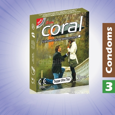Picture of Coral Supper Ultra Thin Condom, Single Pack, 3 Pcs