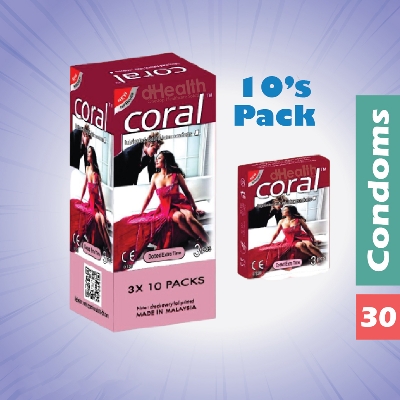 Picture of Coral Dotted Extra Time Full Box / 10's Pack (30 Pcs)
