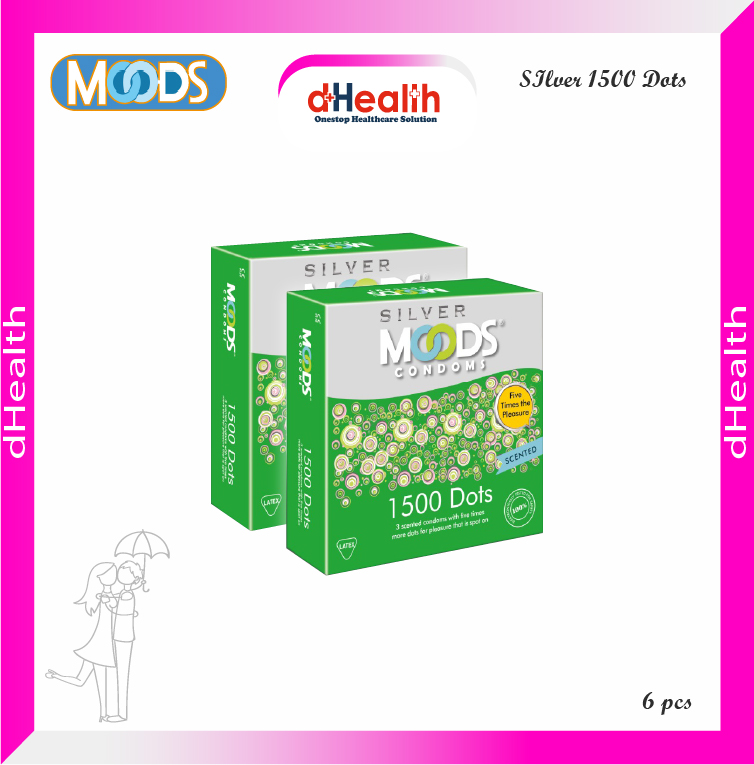 Picture of MOODS 1500 Dots Condoms 2's Combo pack -6 pcs  (Made in India)
