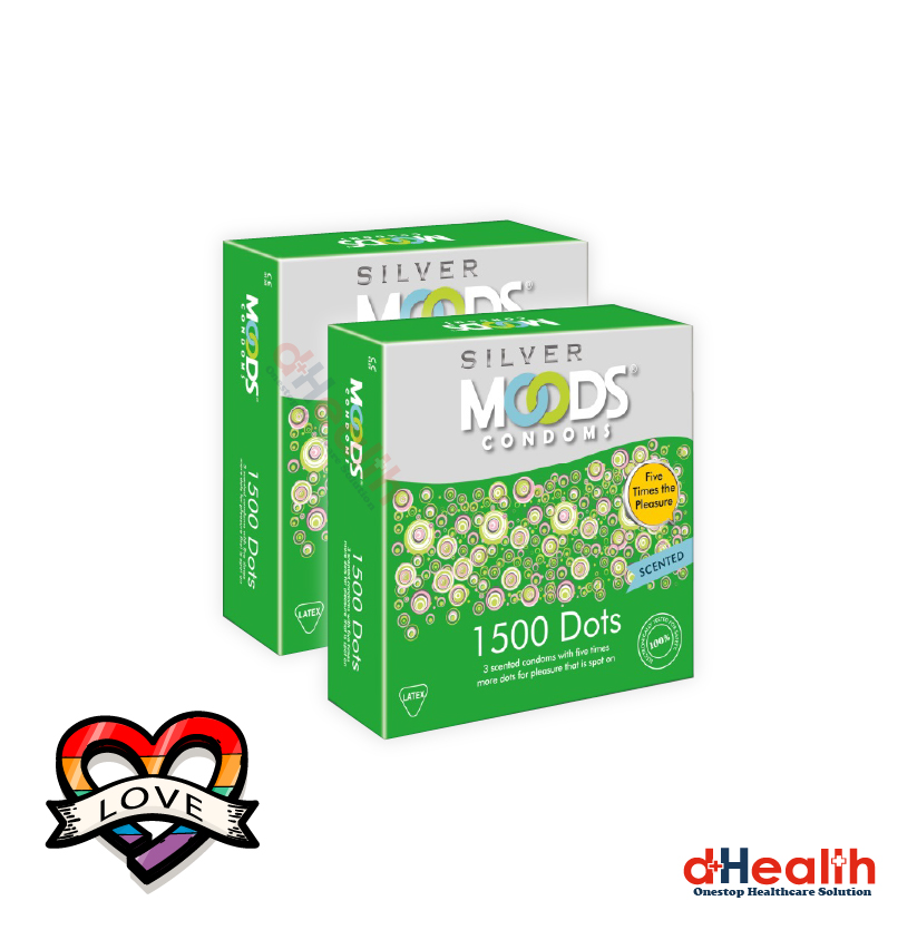 Picture of MOODS 1500 Dots Condoms 2's Combo pack -6 pcs  (Made in India)
