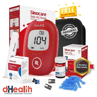 Picture of Sinocare Glucometer / Blood Glucose Sugar Test Meter with Free 25 pcs Lancets and 25 pcs Strip