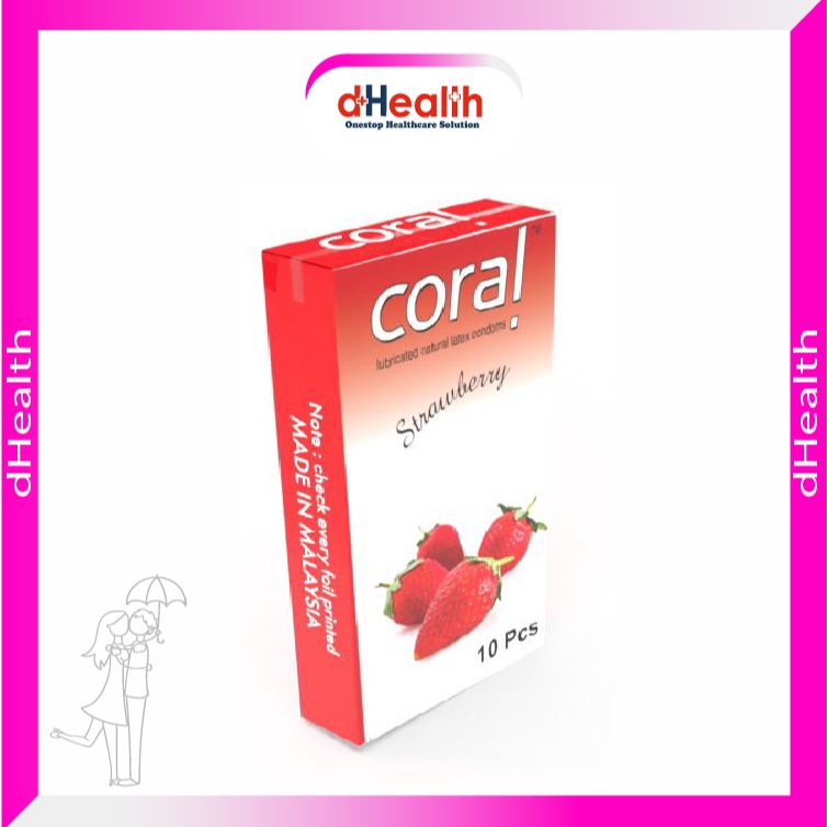 Picture of Coral Strawberry/ Orange & Banana Flavored Lubricated Natural Latex Condoms (3x10)=30Pcs Combo Pack