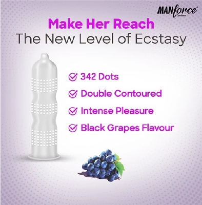 Picture of Manforce XTASY Black Grapes Flavoured Condom 10pcs Single Pack