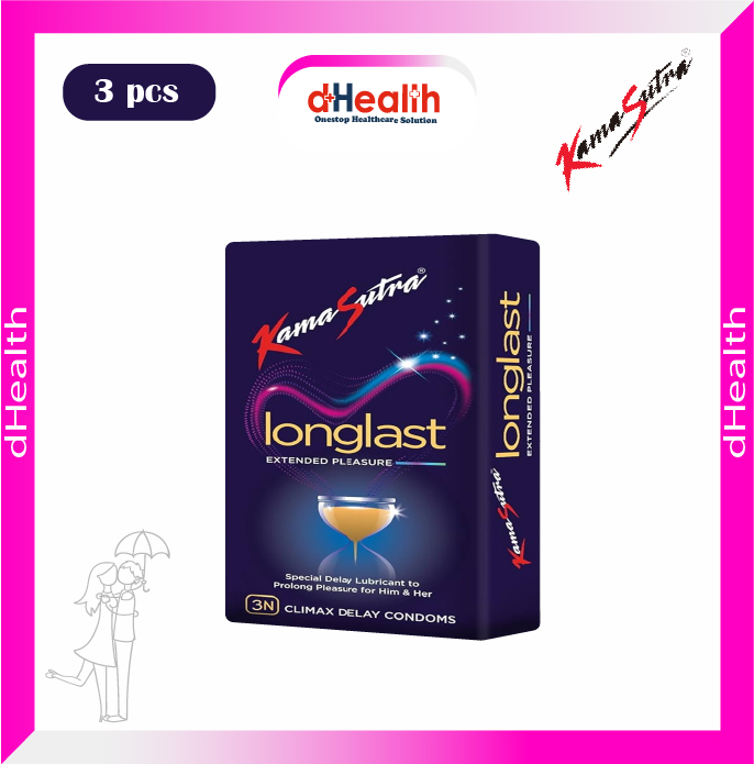 Picture of Kamasutra Longlast Extended Pleasure with Dotted (Climax Delay Condoms) 1x3=3 pcs Pack