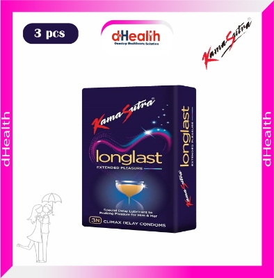 Picture of Kamasutra Longlast Extended Pleasure with Dotted (Climax Delay Condoms) 1x3=3 pcs Pack