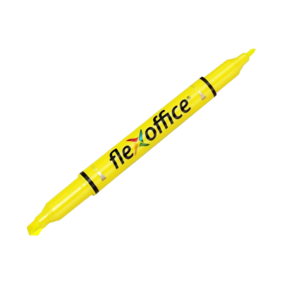 Picture of Flexoffice Pen Style Twin Highlighter - Yellow