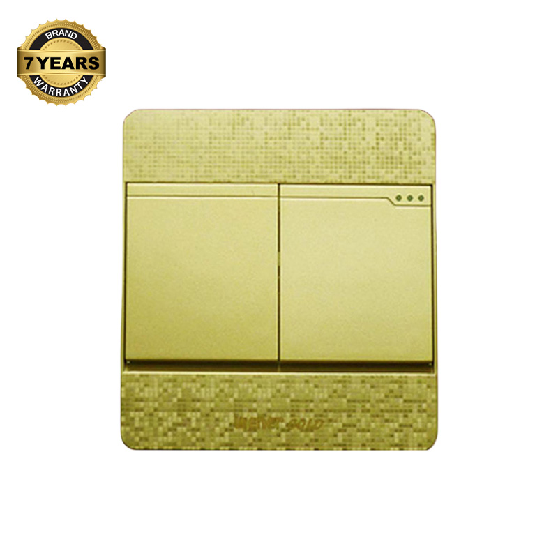 Picture of Exclusive  Winer Gold Switch 2Gang 1Way Switch-(7 Years Repless Warranty)