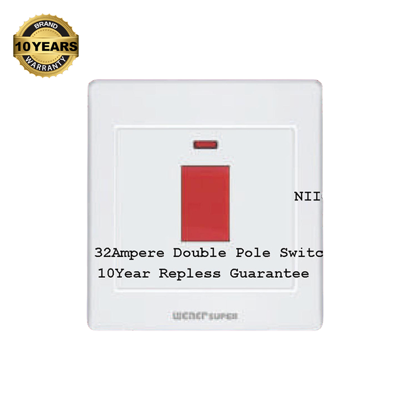 Picture of Wiener Super  Premium Quality 32 Ampere Double Pole Switch  -(10 Years Repless Warranty)