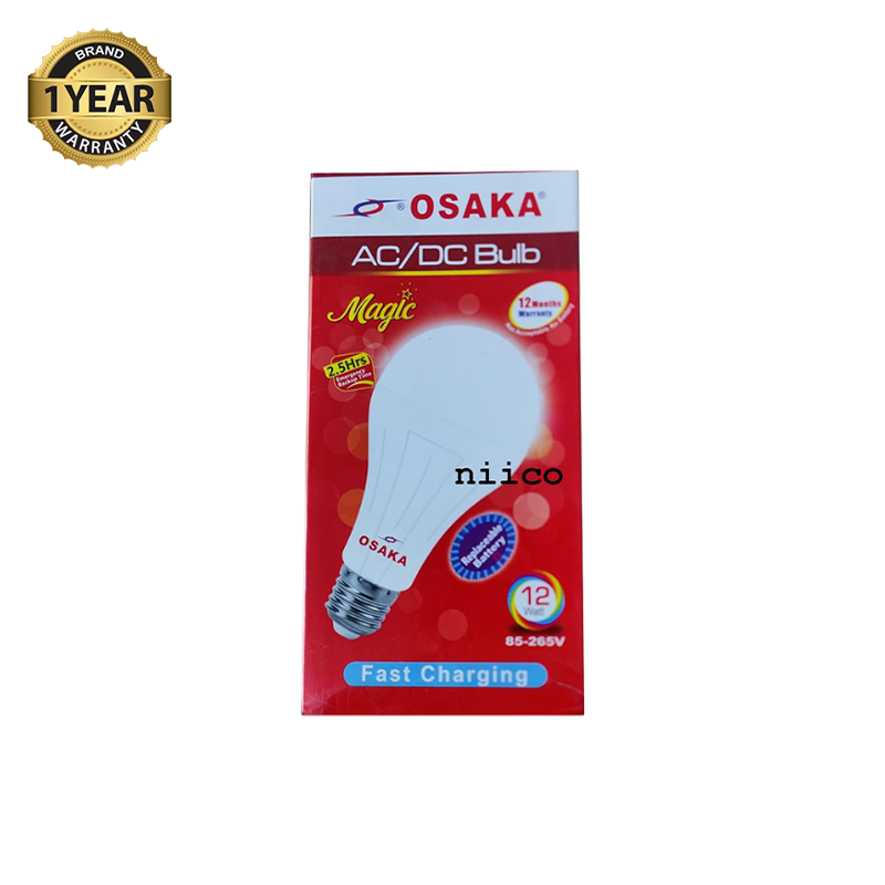 Picture of OSAKA ACDC LED ECO Bulb Emergency White Light= 12 Watt Pass Type Light (2.5 Hour Backup)- 1 Year Warranty