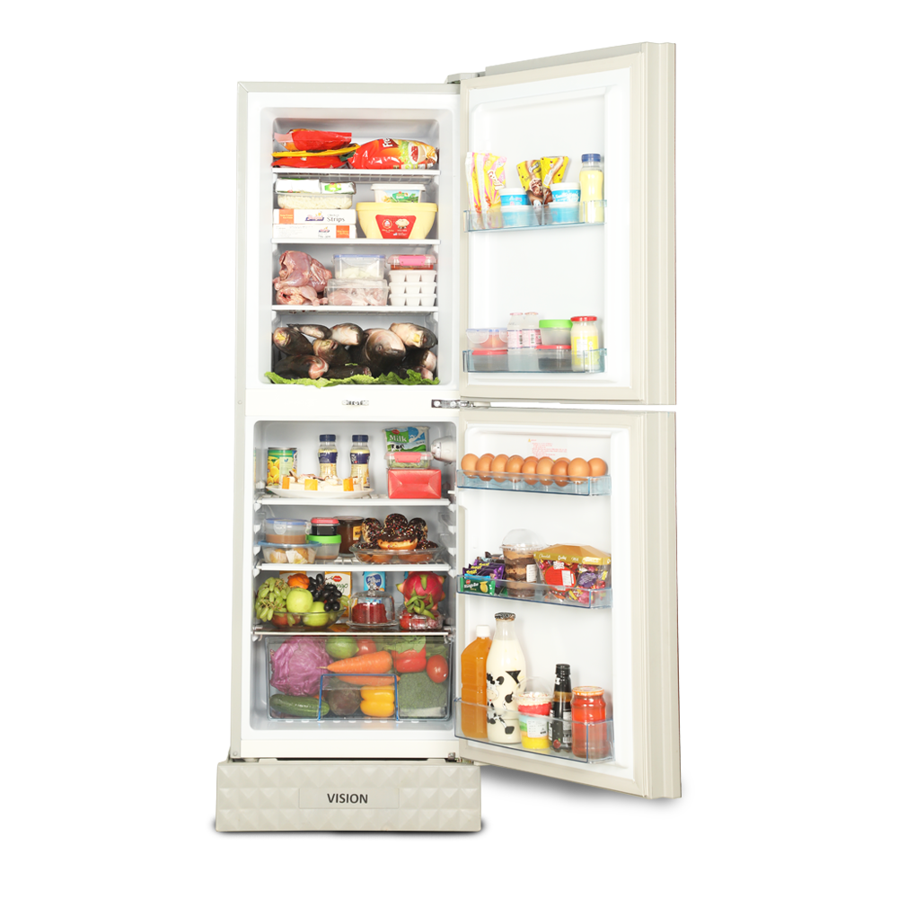 Picture of VISION Glass Door Refrigerator RE-242 Liter Radish Carnation Top Mount 