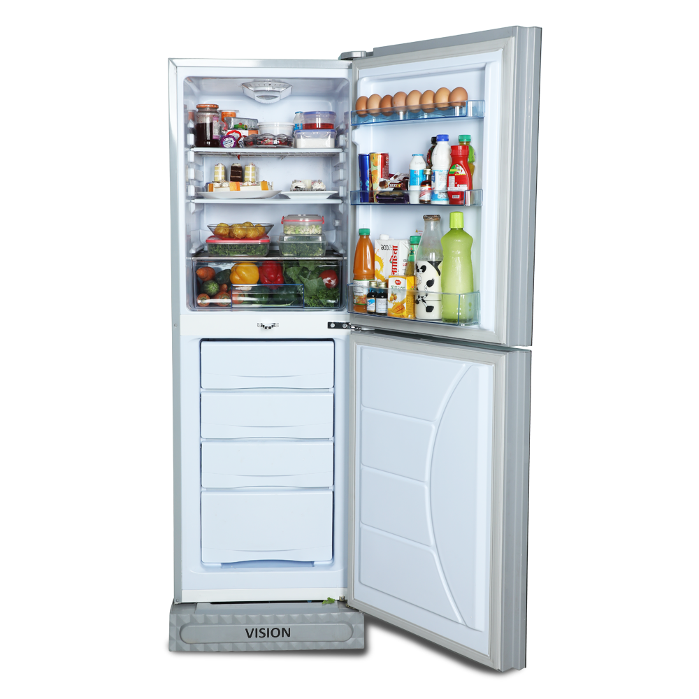 Picture of VISION Glass Door Bottom Mount Refrigerator RE-238 Liter Red Juhua Flower 